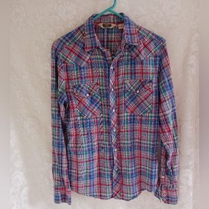 COPY - Salt Valley Western Shirt Small Front Pockets Long Sleeves pearl snaps b…